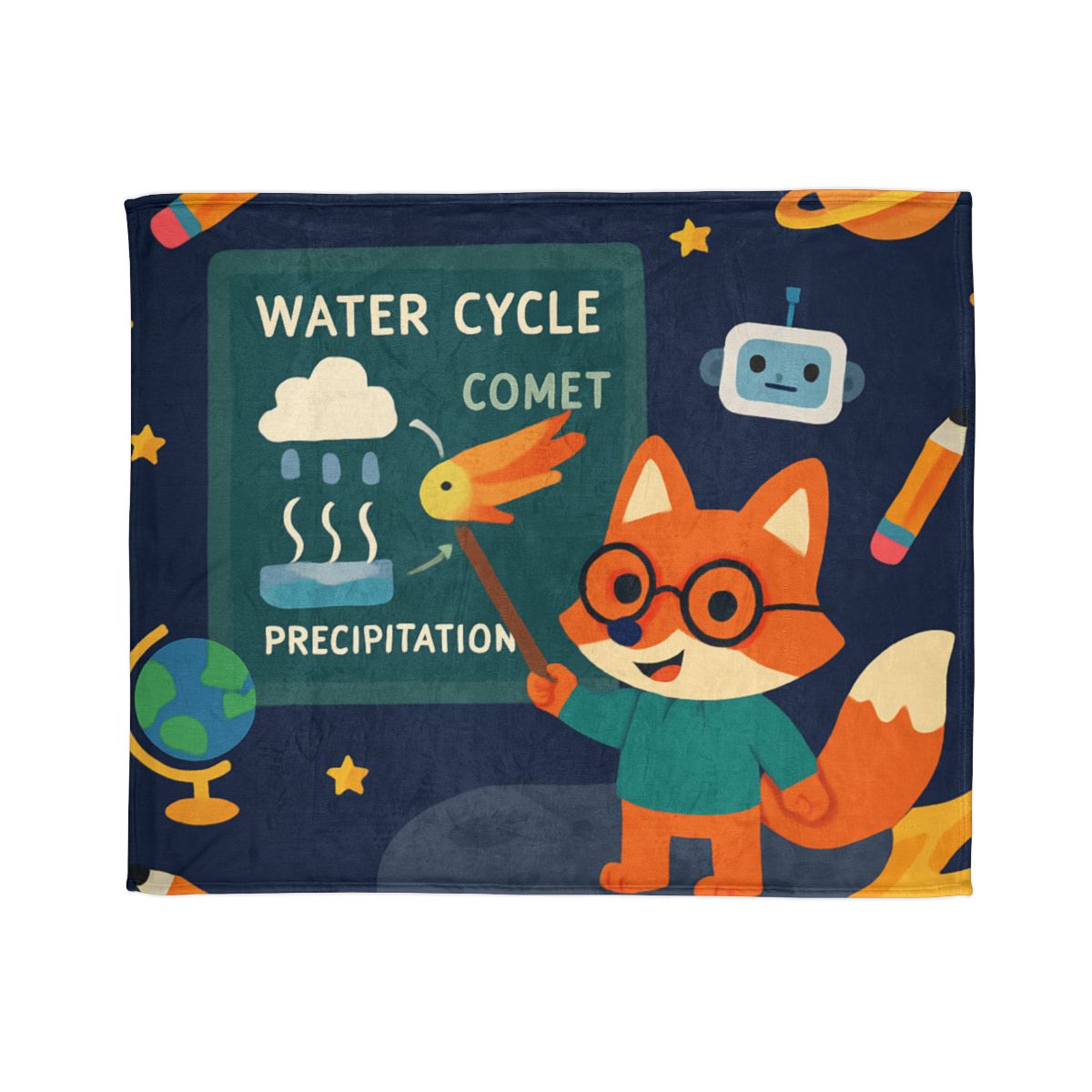 Comet Classroom With Professor Fox trendy patterned blankets