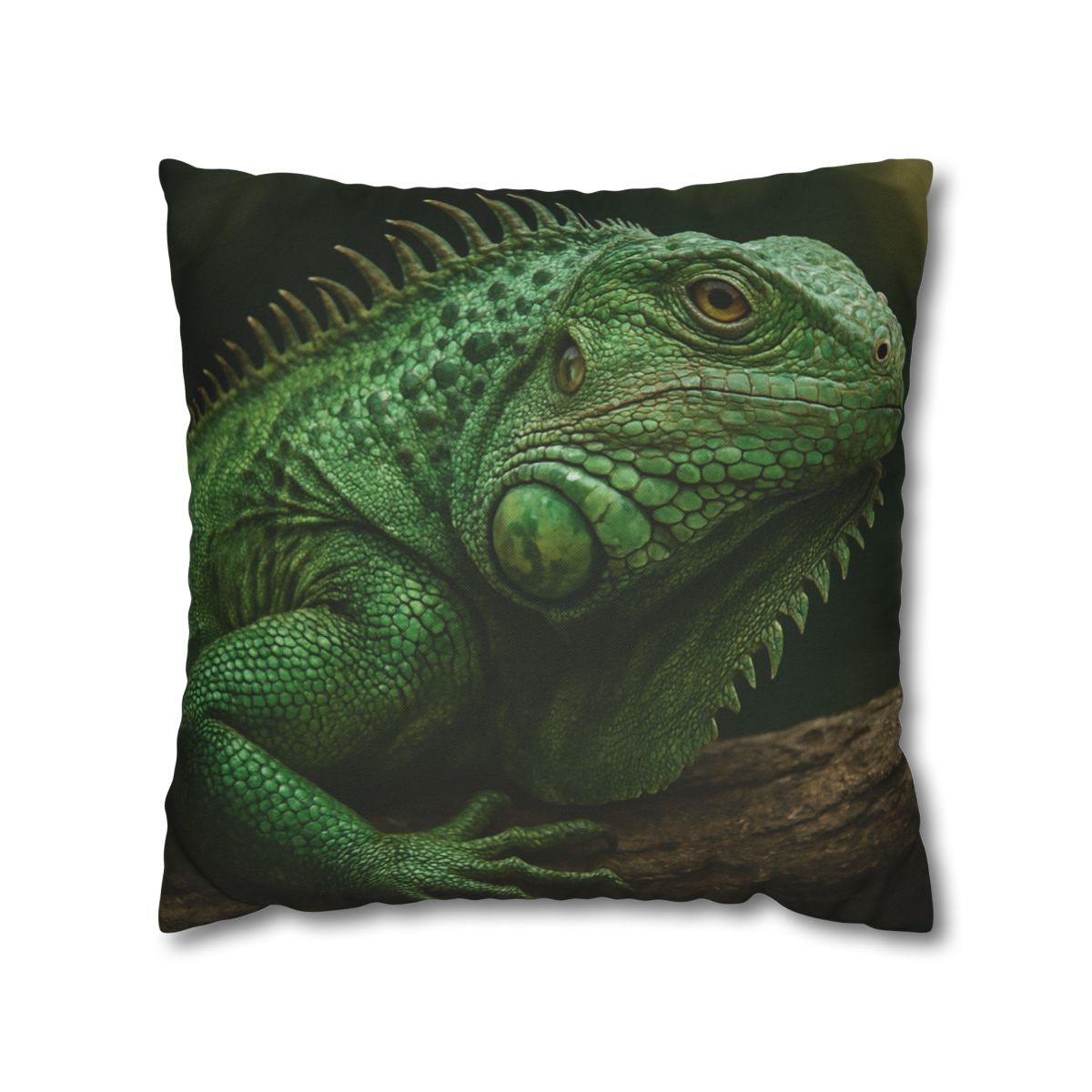 Verdant Gaze Green Iguana comfortable bedding pillow covers