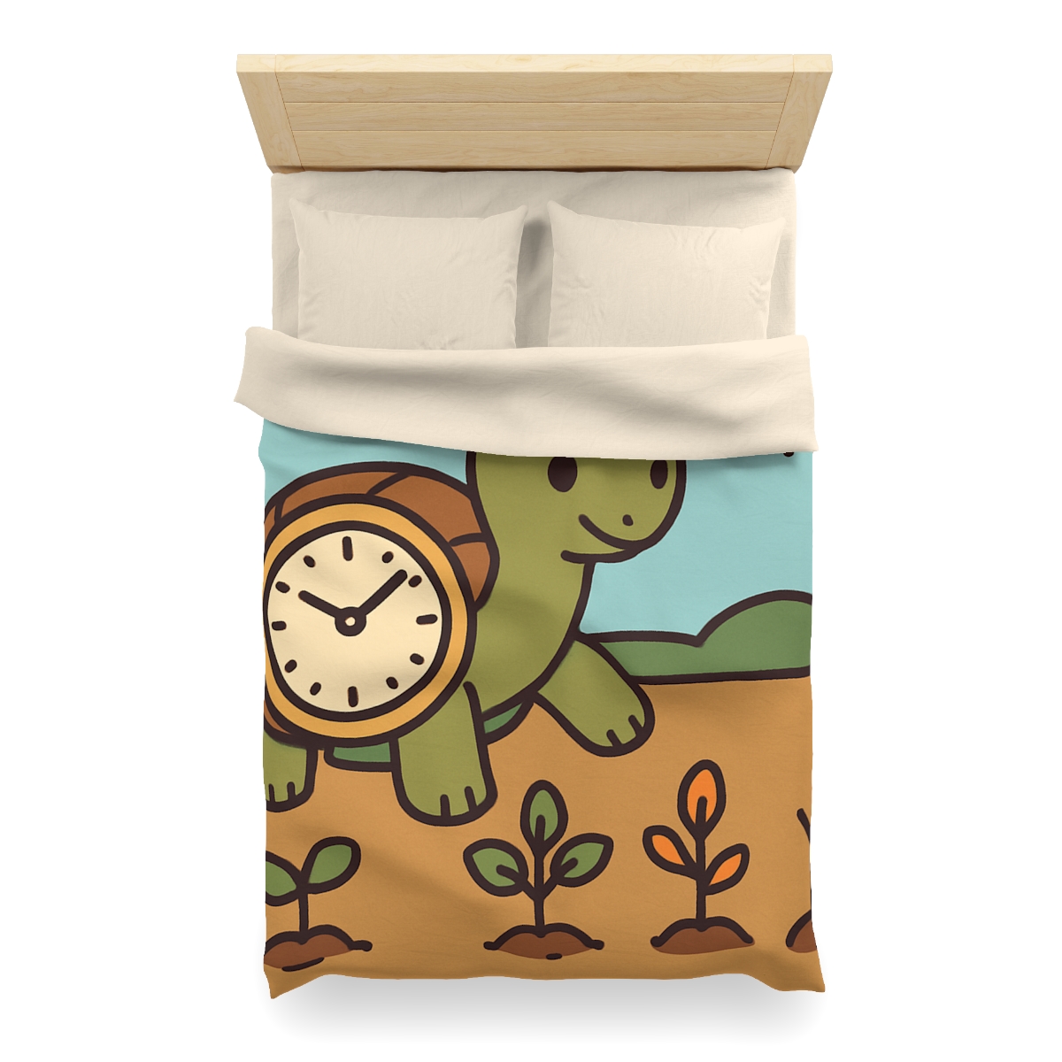 Time Travel Turtle Garden designer printed duvets