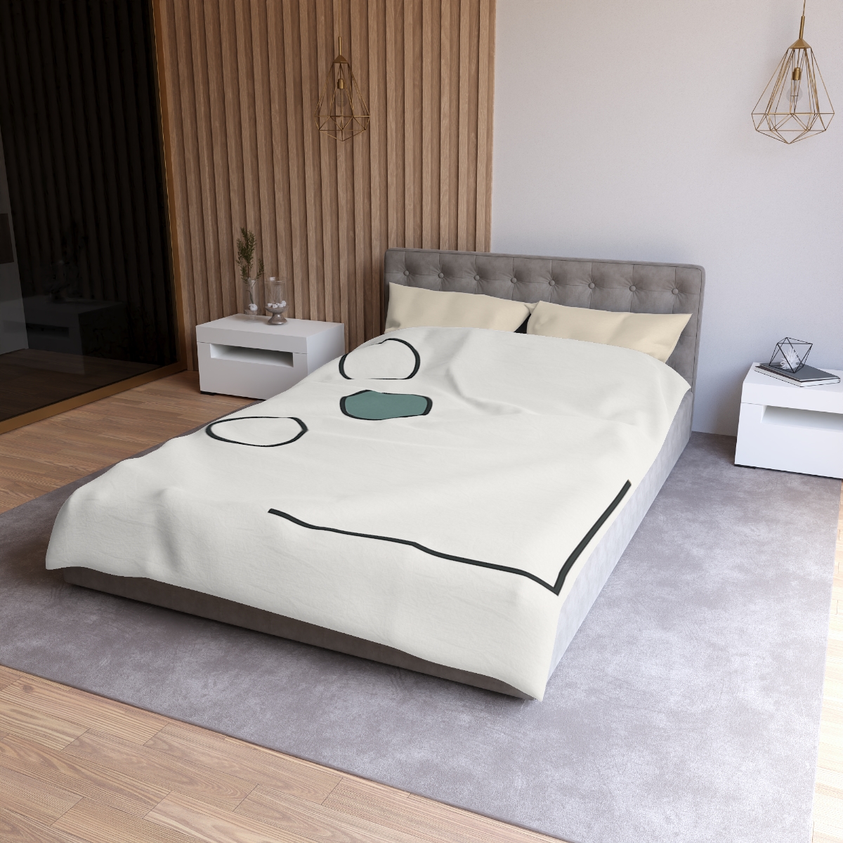 Triad Circles With Corner Frame Pause unique patterned duvets