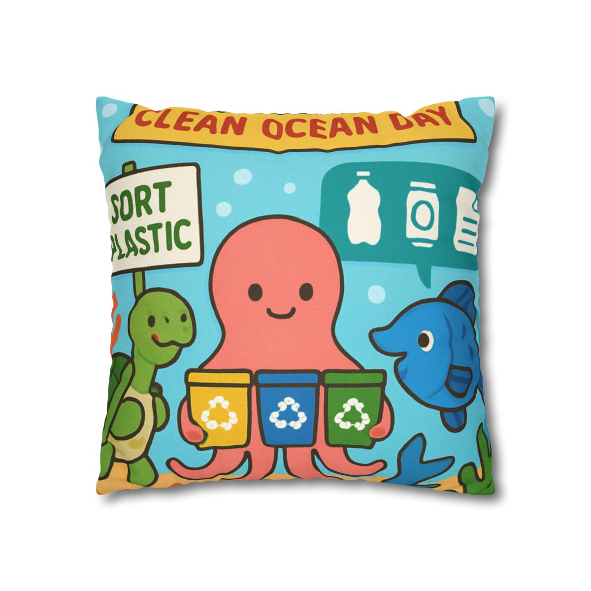 Coral Reef Recycling Parade stylish decorative pillowcases