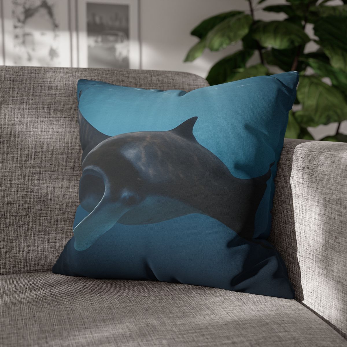 Sunlit Drift Manta Ray stylish decorative pillowcases