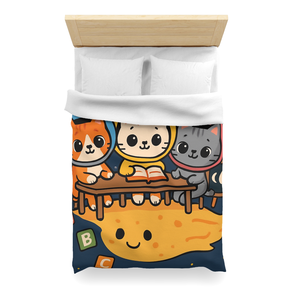 Comet Classroom With Curious Kittens custom duvets