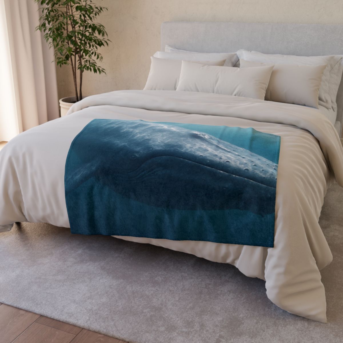 Ocean Song Blue Whale personalized cozy blankets