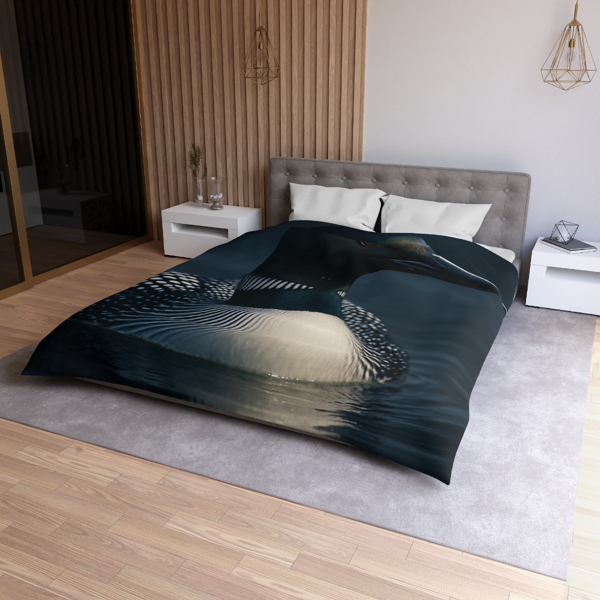 Moonlit Chorus Common Loon custom duvets
