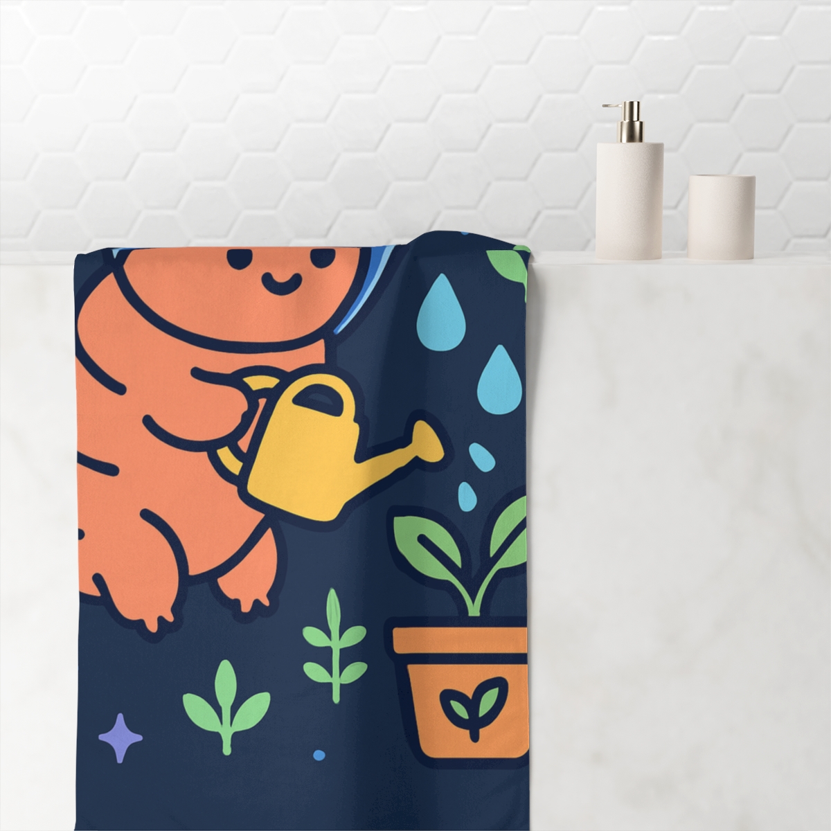 Tara The Tardigrade Space Botanist trendy hand towels