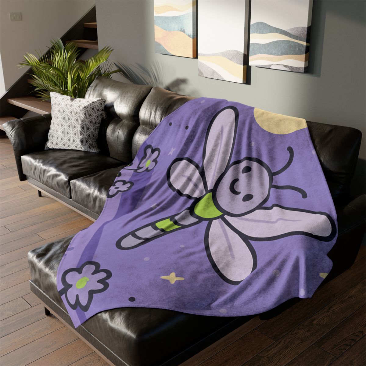Moonlight Meadow Dragonfly decorative home blankets