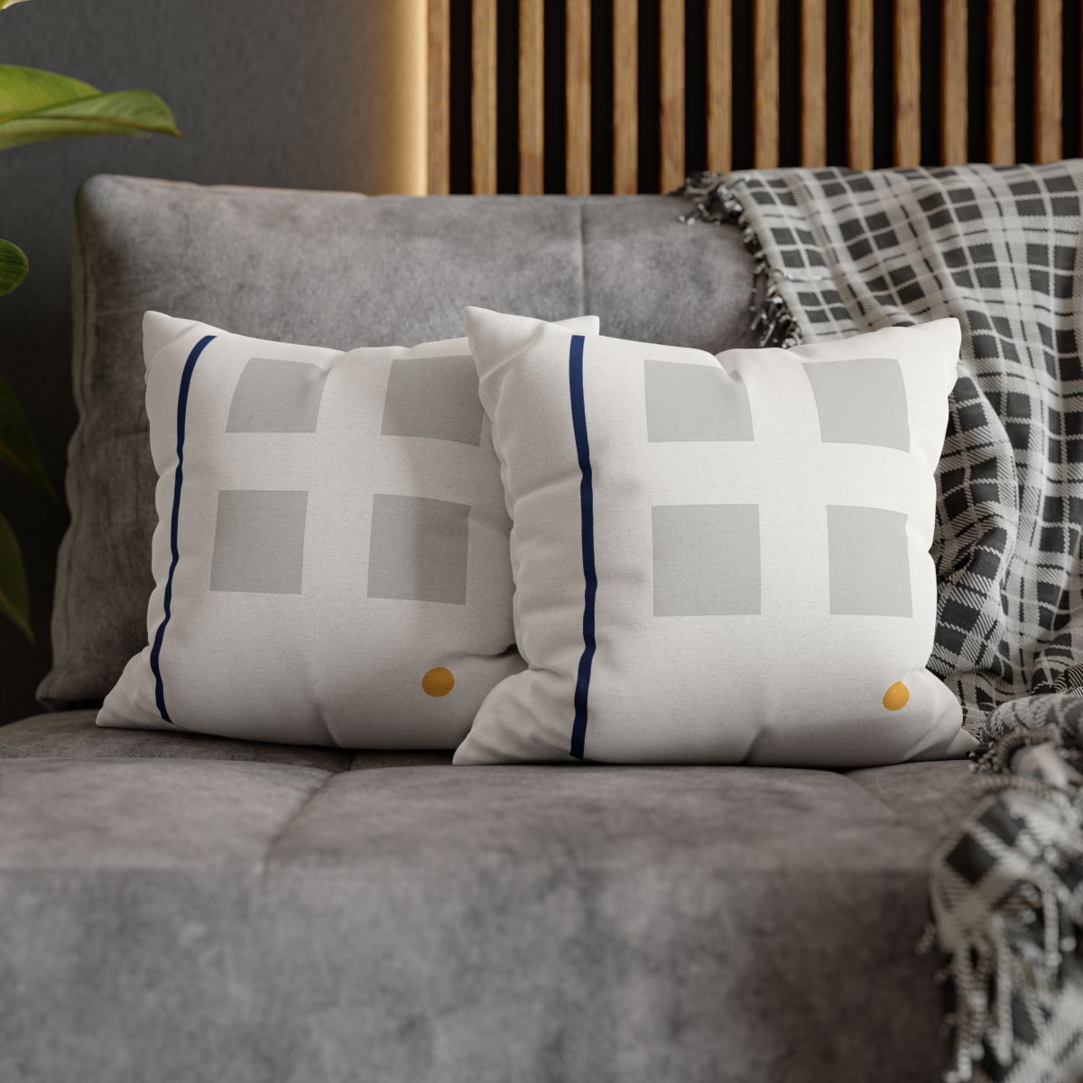 Sparse Grid With Missing Corner And Accent Point designer print pillow cases
