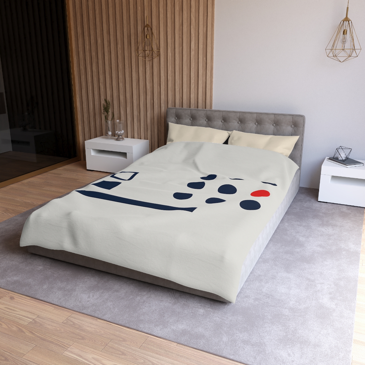 Missing Cell Dot Grid With Long Bar designer printed duvets