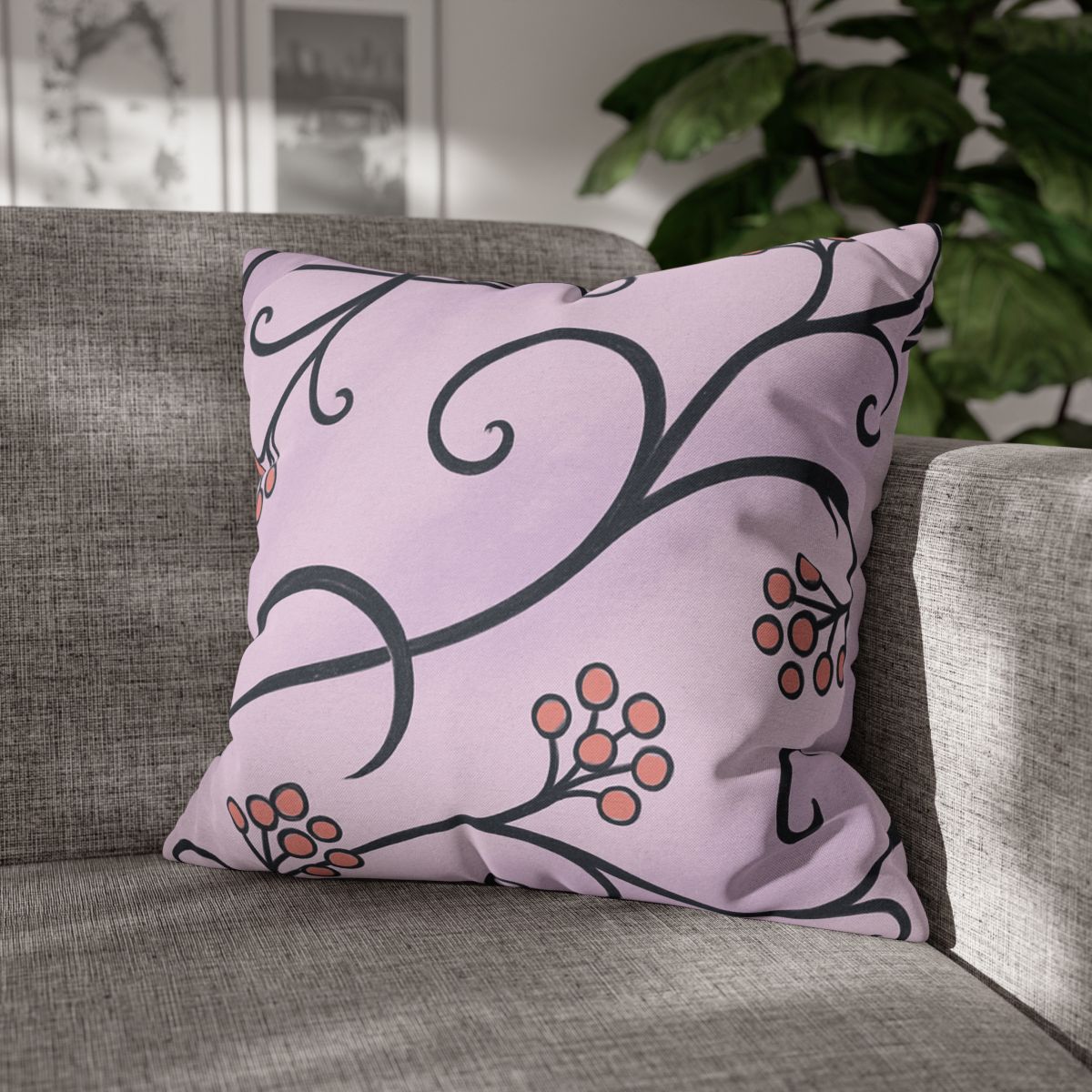 Tendrilled Ribbon Network soft cotton pillow cases