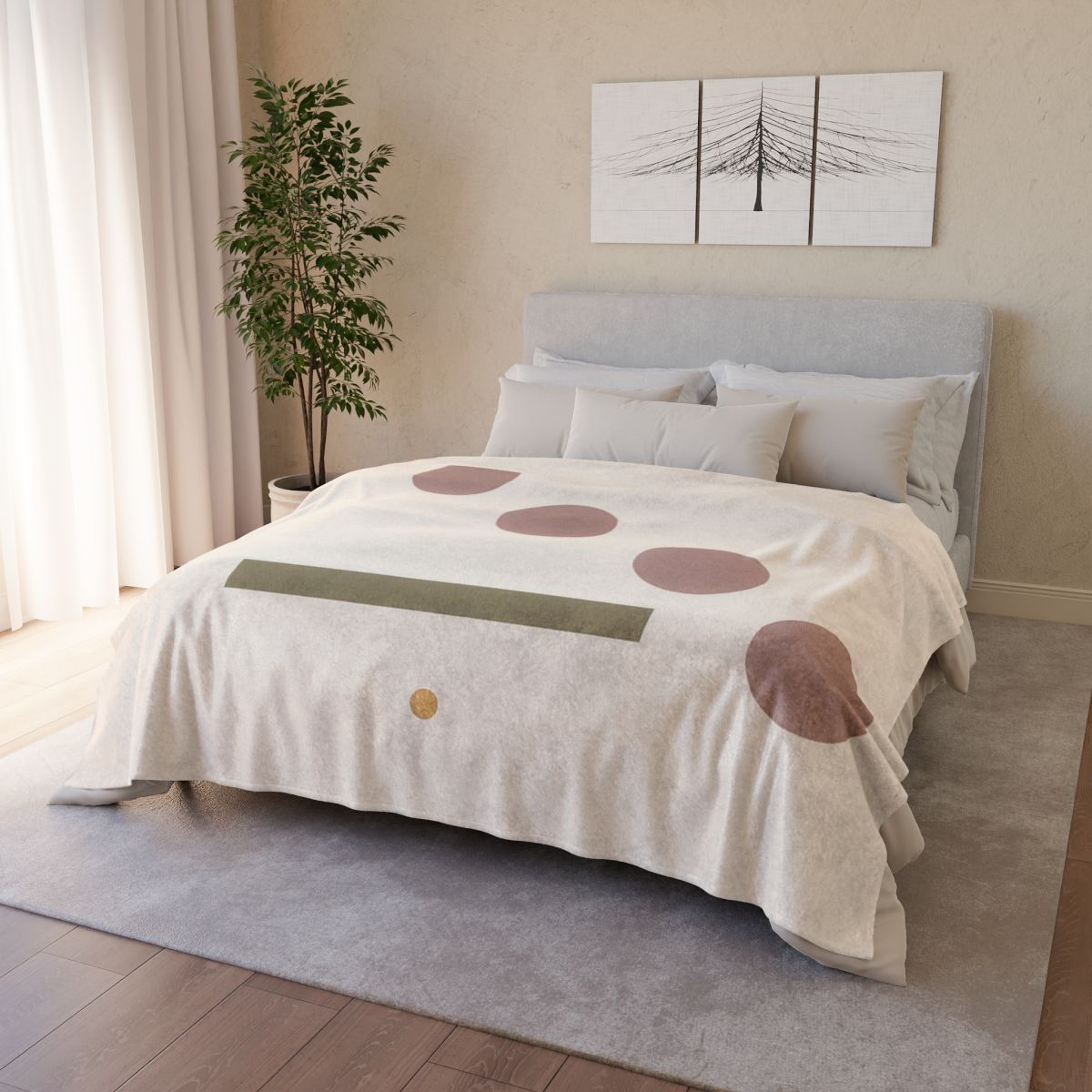 Gentle Zigzag Of Small Circles designer printed blankets