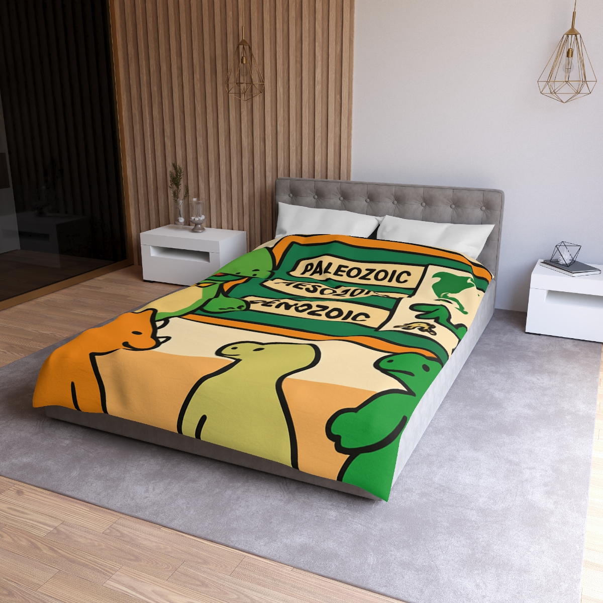 Time Traveling Dino Classroom unique patterned duvets