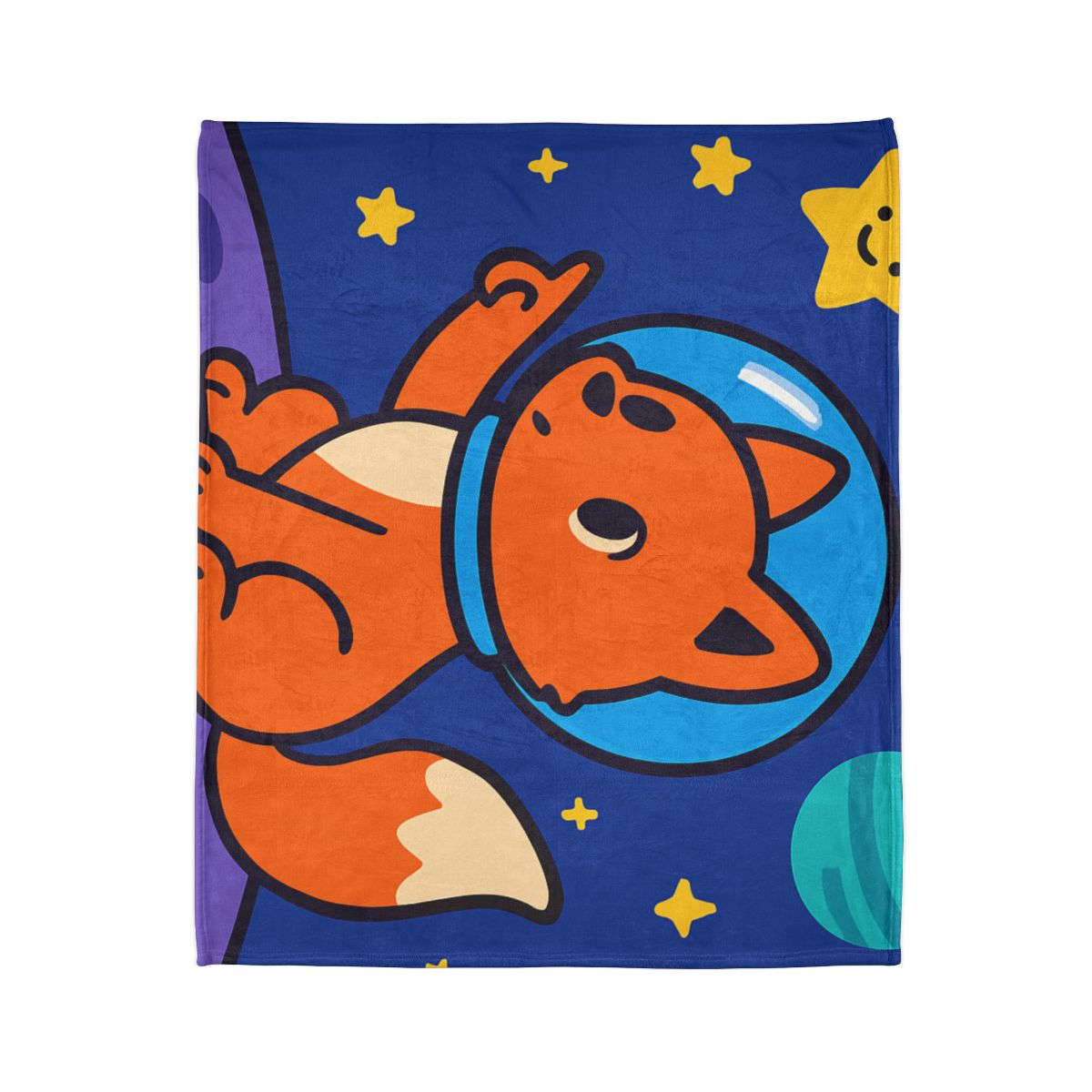 Stargazing Space Fox custom blankets