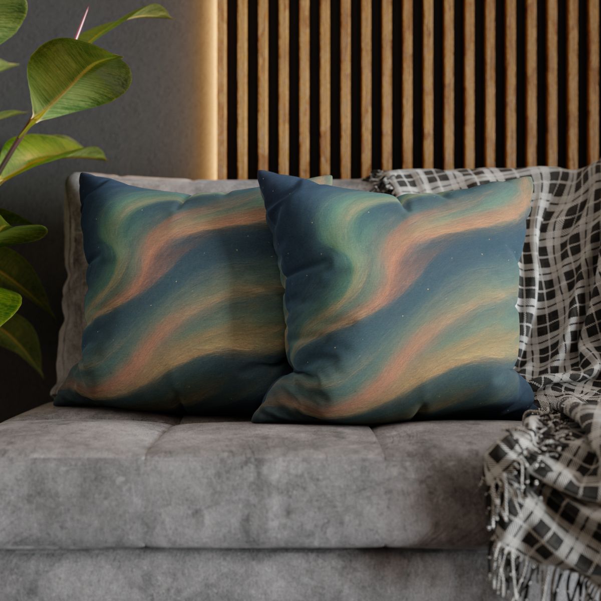 Spectral Aurora Drift designer print pillow cases
