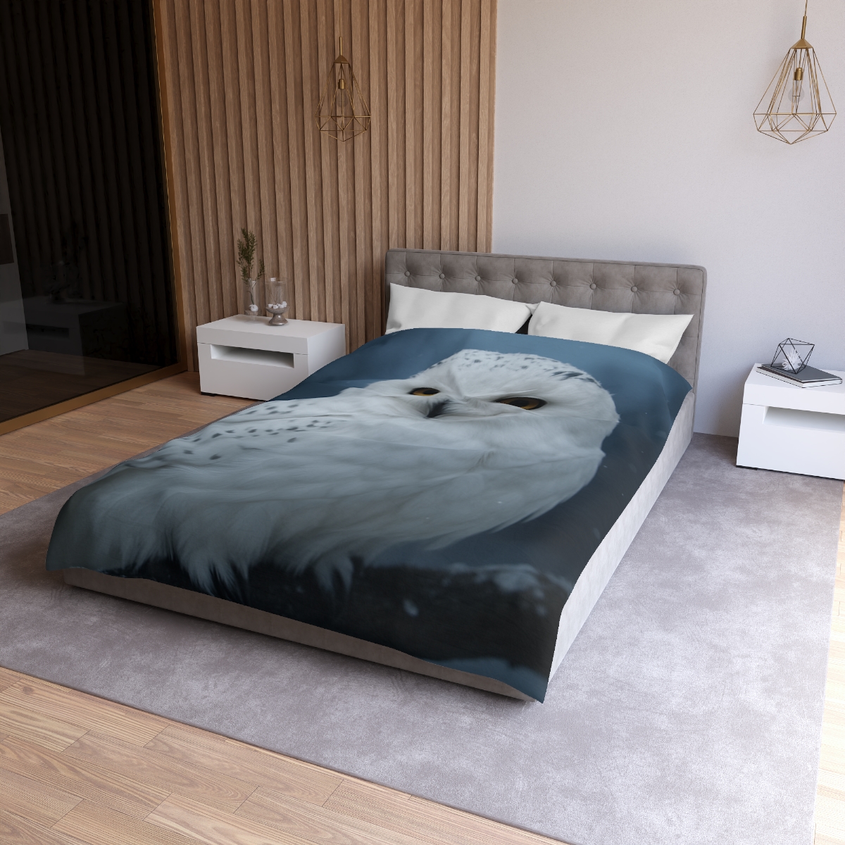 Twilight Watcher Snowy Owl trendy bedroom duvets
