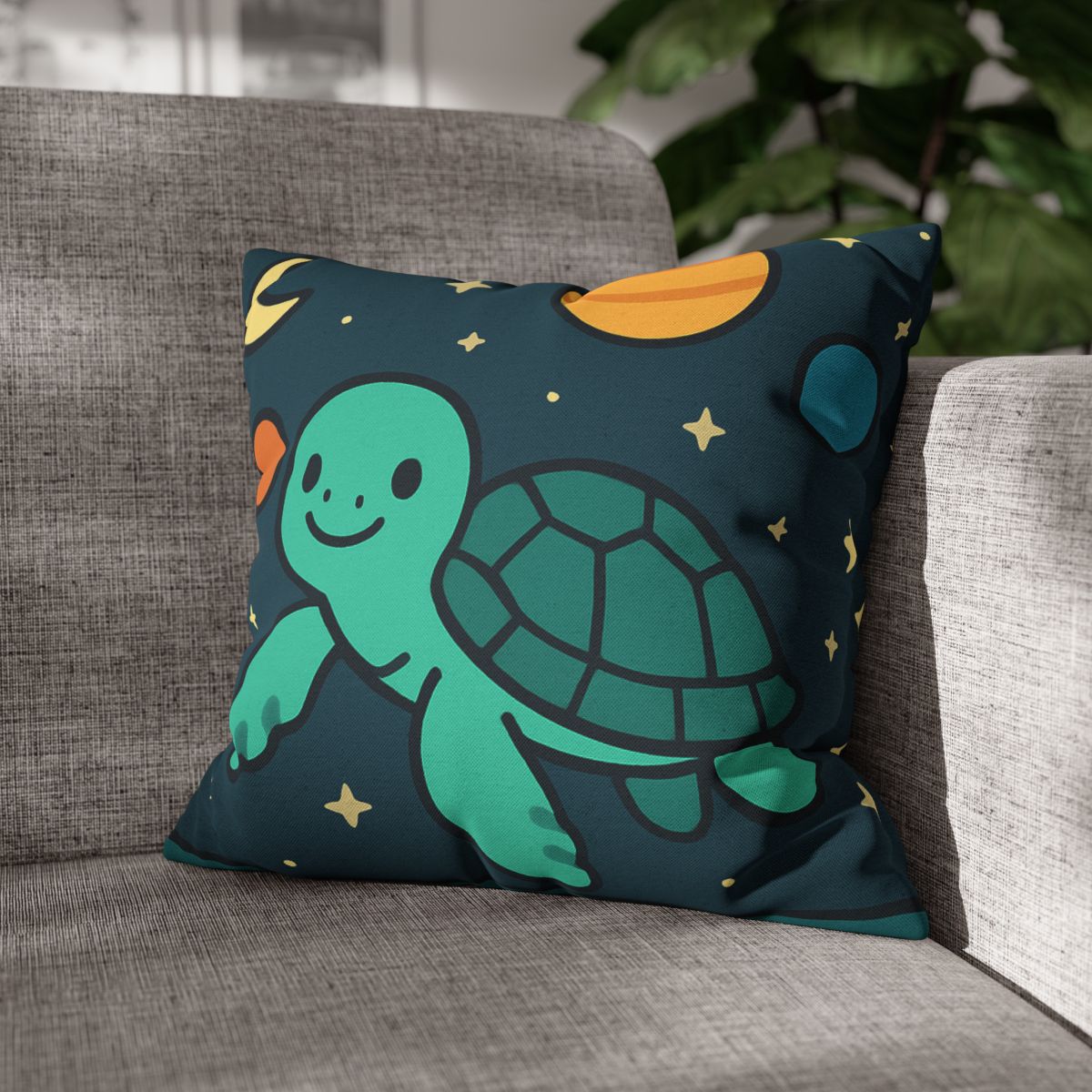 Starlit Space Turtle designer print pillow cases