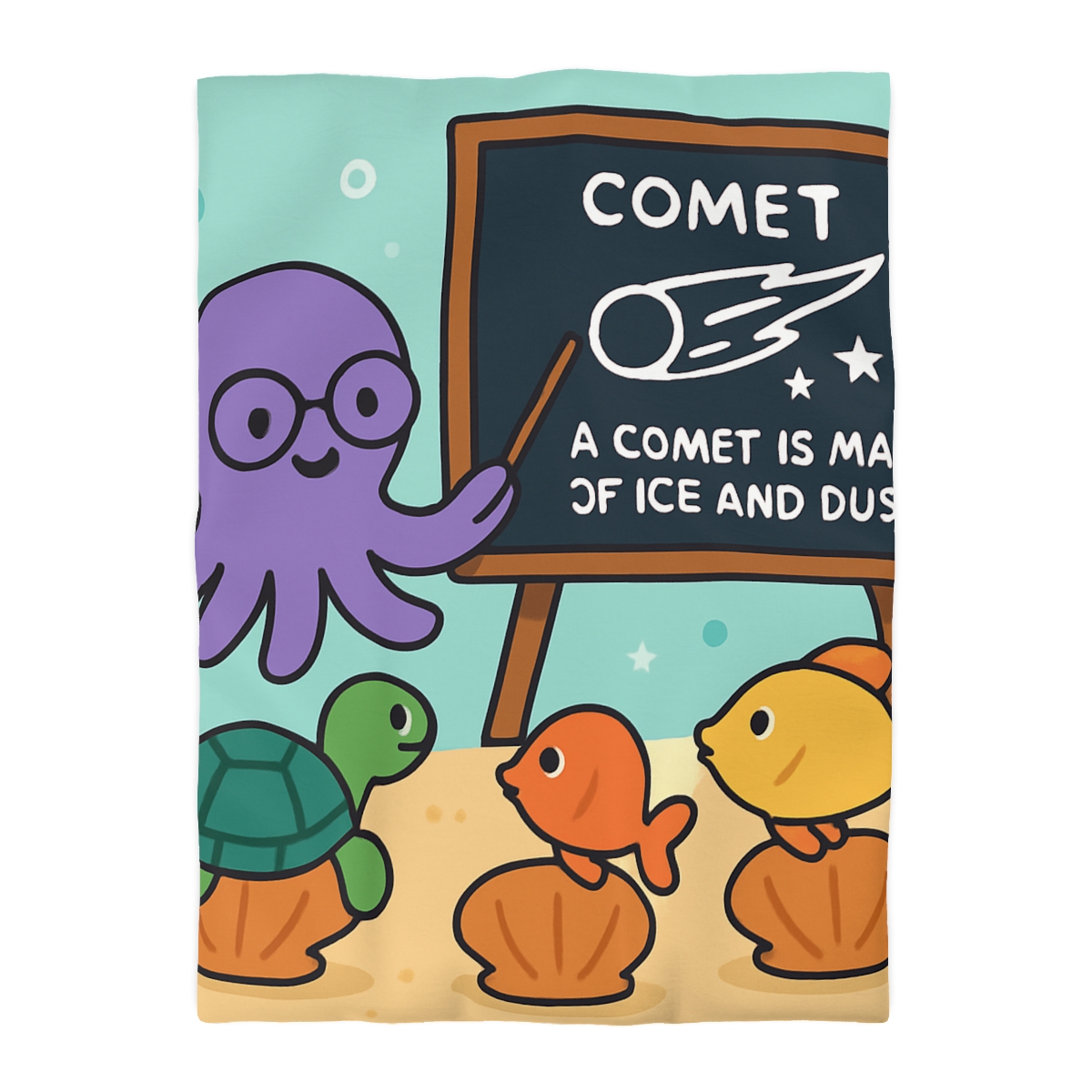 Comet Classroom With Professor Octopus soft comforter duvets