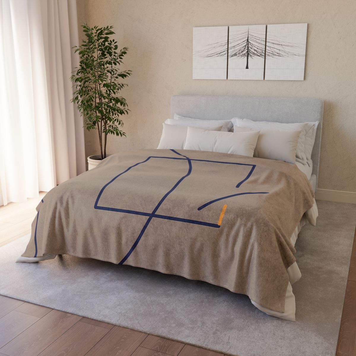 Corner Arc With Nested Open Square designer printed blankets