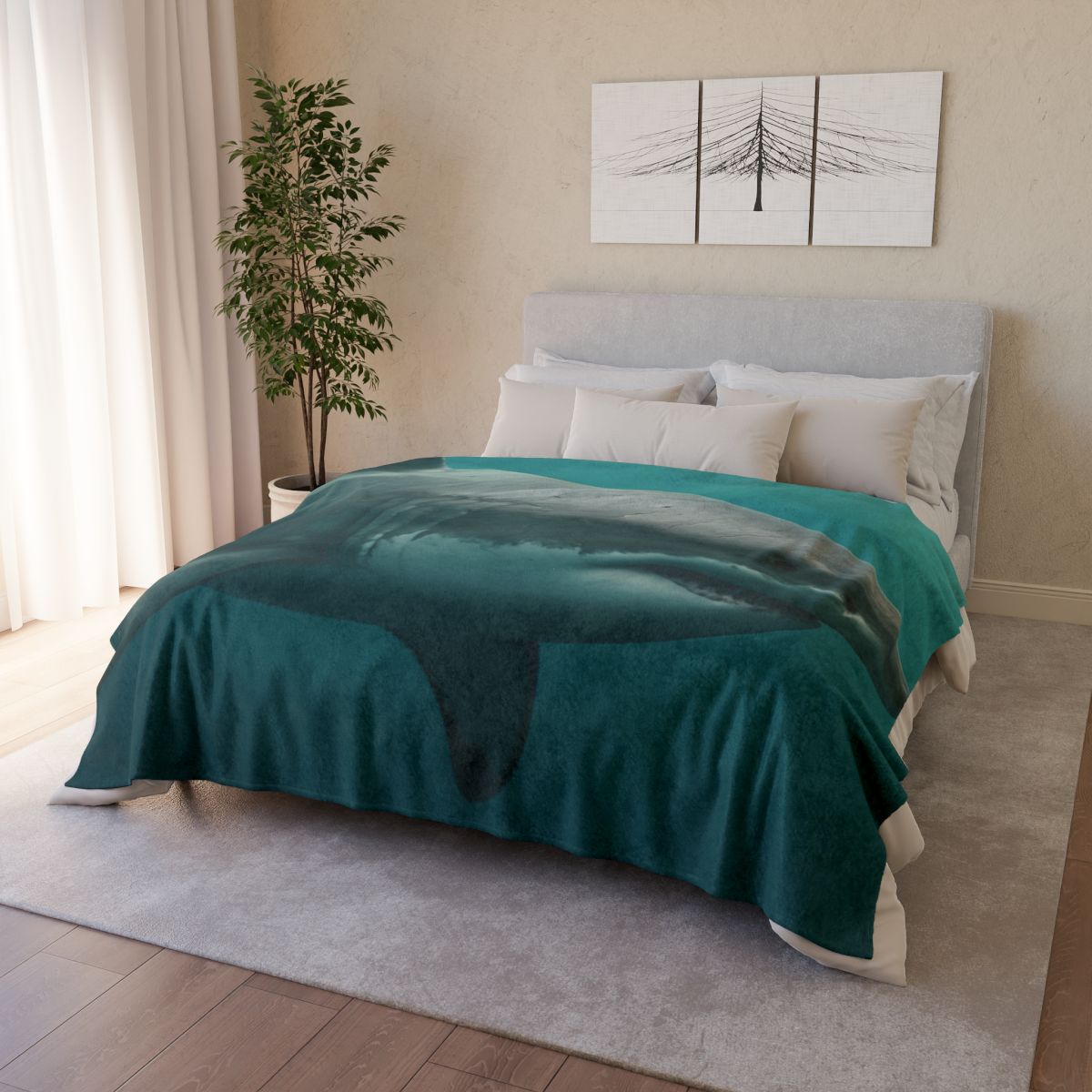 Silent Hunter Great White Shark designer printed blankets