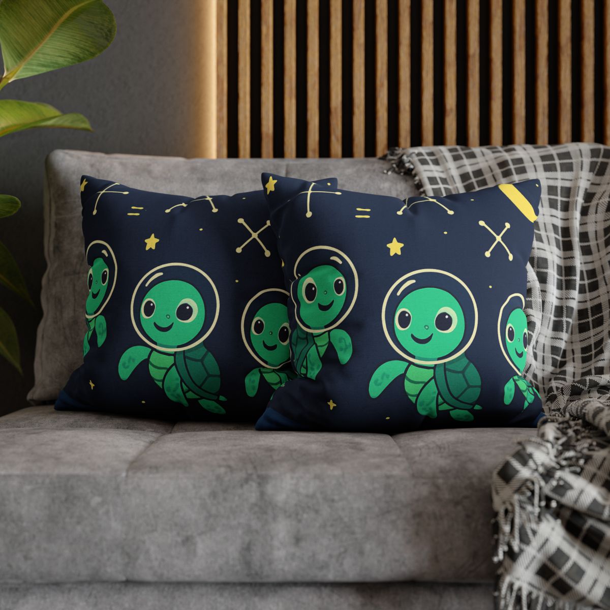 Space School Of The Curious Sea Turtles designer print pillow cases