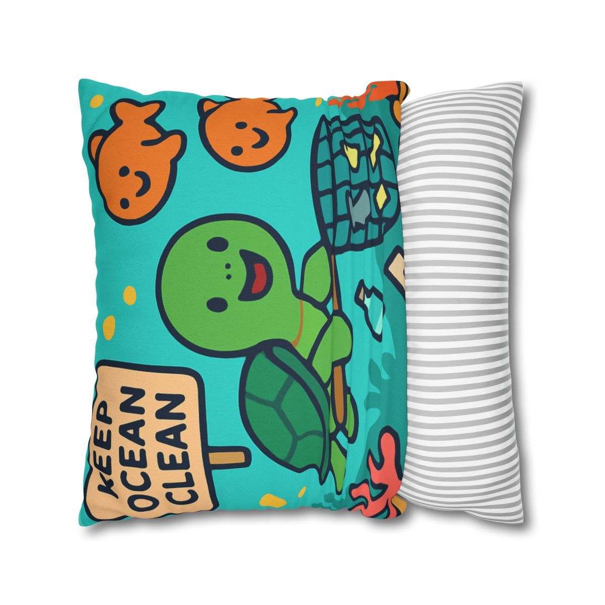 Coral Reef Clean Up Crew soft cotton pillow cases