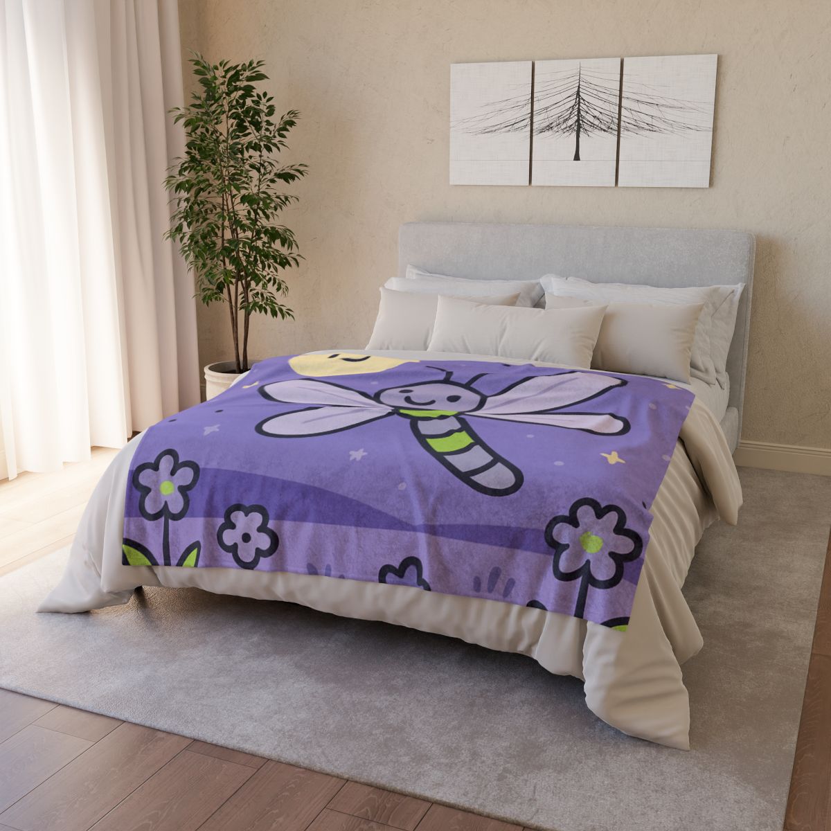 Moonlight Meadow Dragonfly decorative home blankets