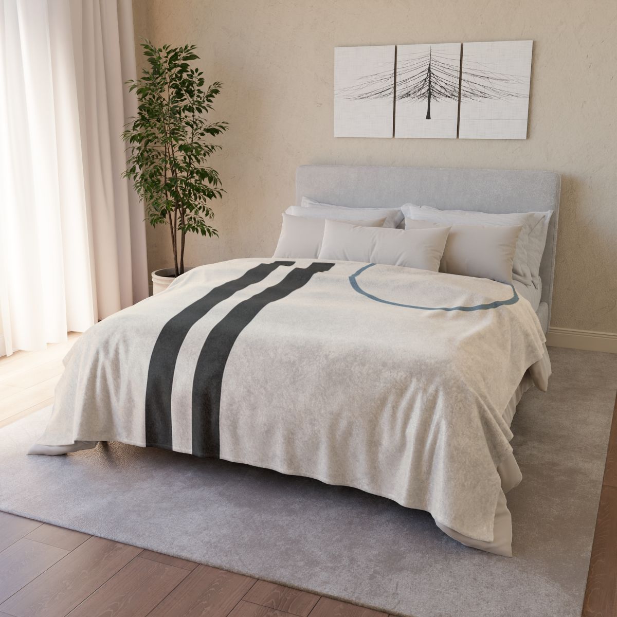 Split Column And Floating Ring designer printed blankets