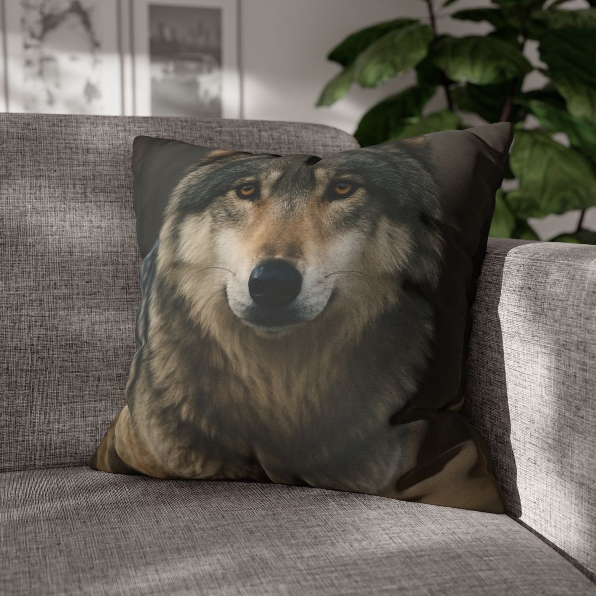 Ember Gaze Gray Wolf trendy patterned pillow cases