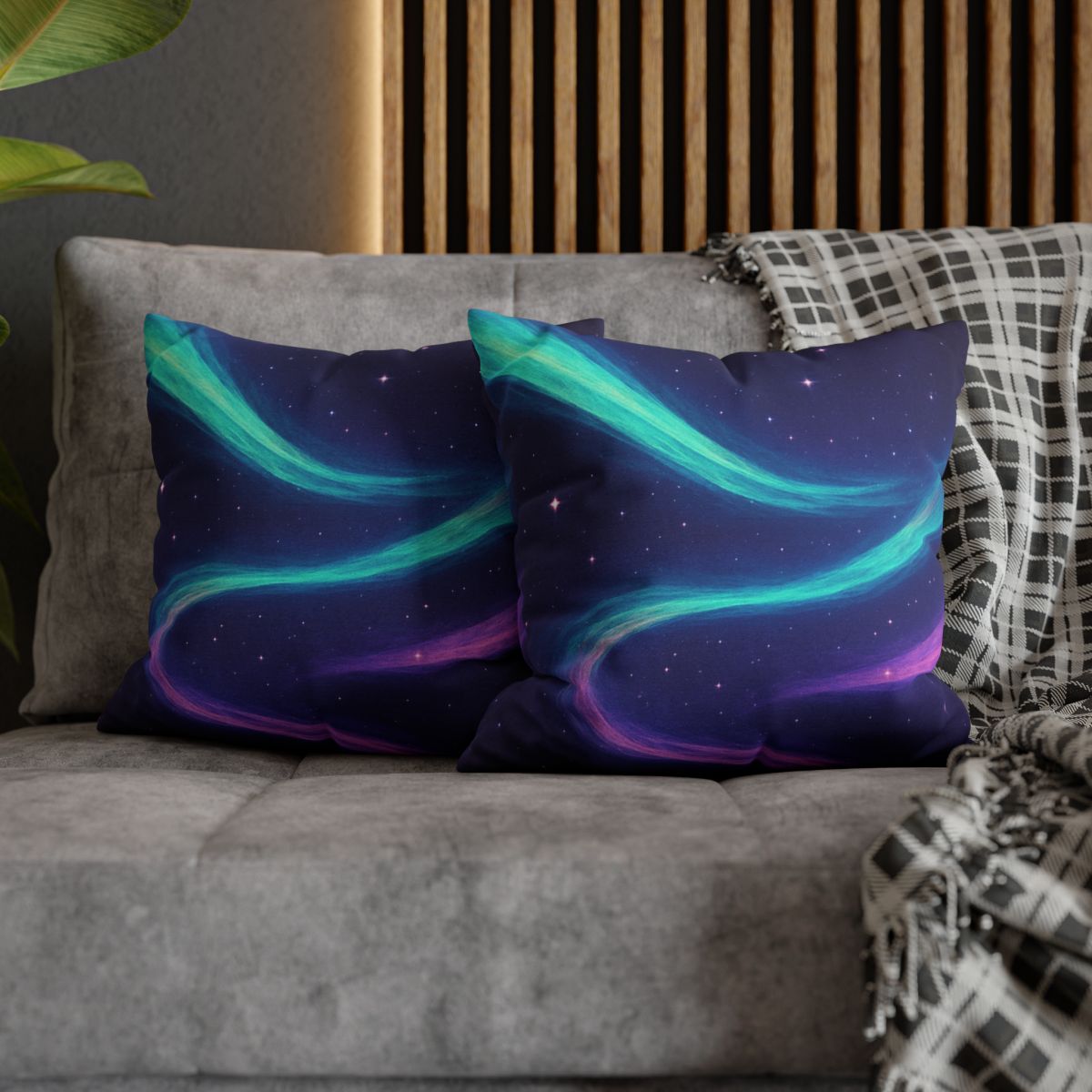 Aurora Plasma Ribbon Drift trendy patterned pillow cases