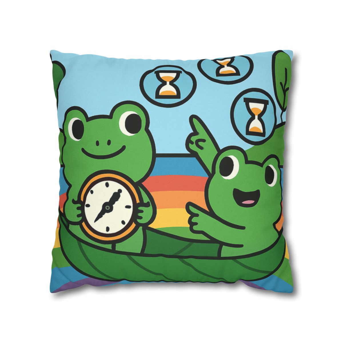 Rainbow River Time Travel Frogs custom pillow cases