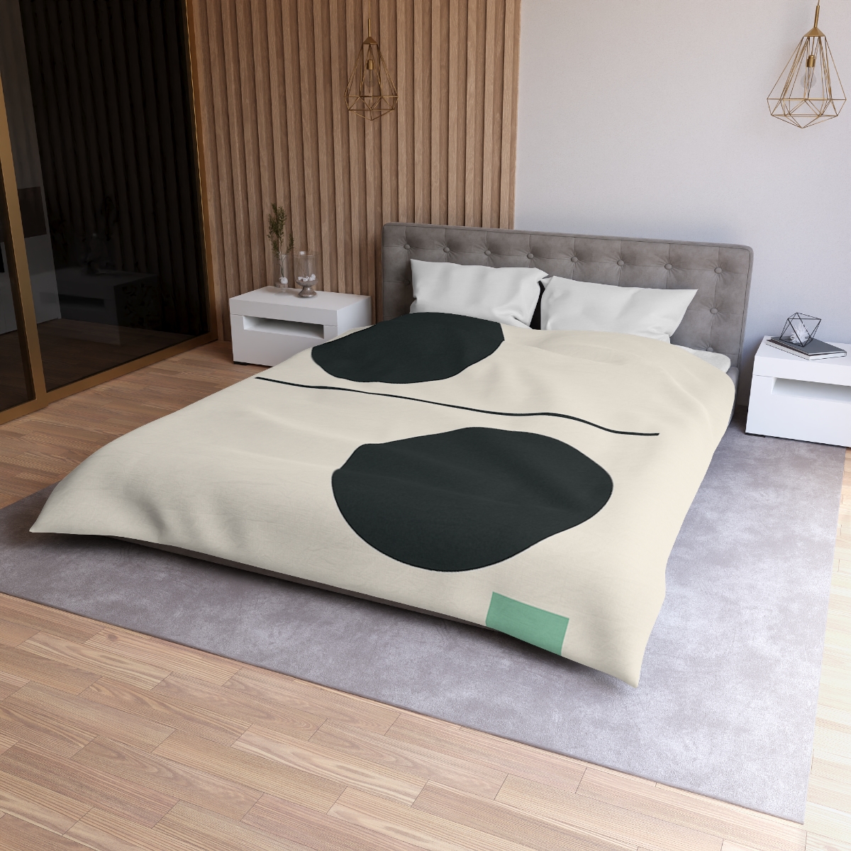 Offset Circle Bar Pairing soft comforter duvets