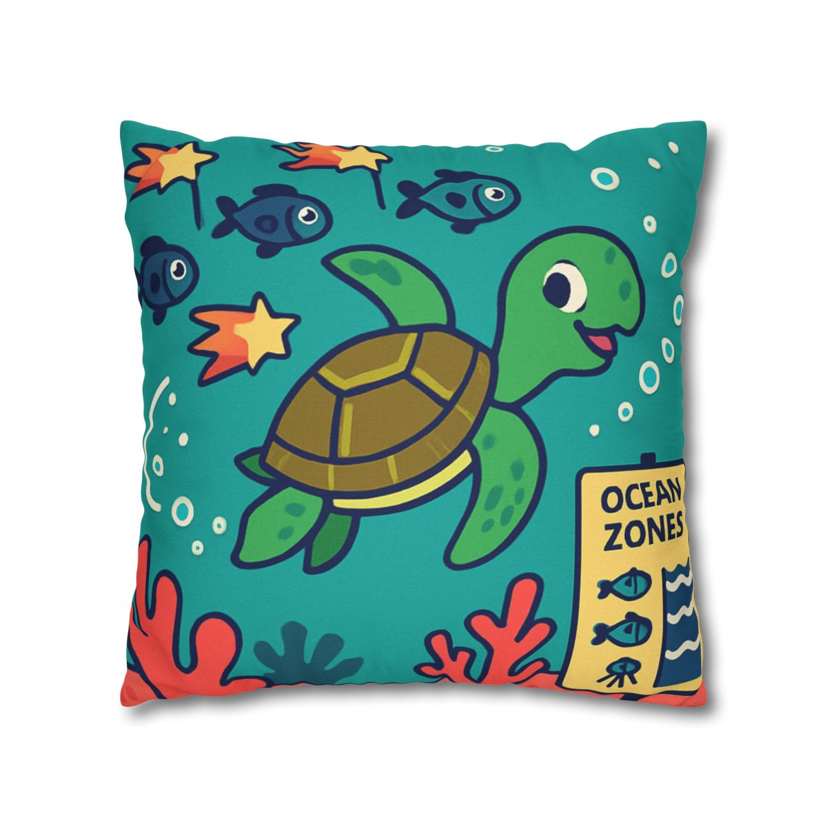 Coral Comet Turtle Parade trendy patterned pillow cases