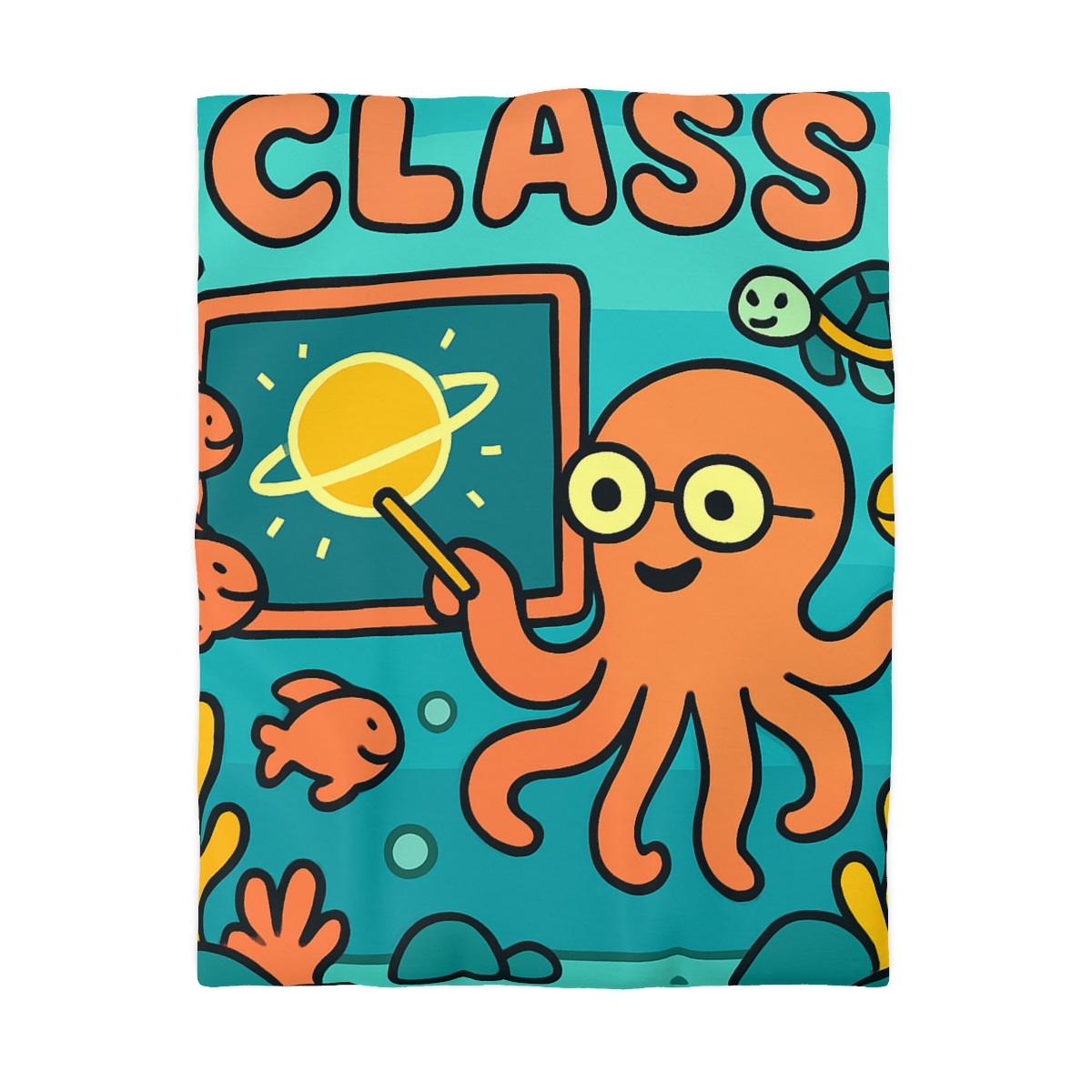 Cosmic Coral Reef Classroom custom duvets
