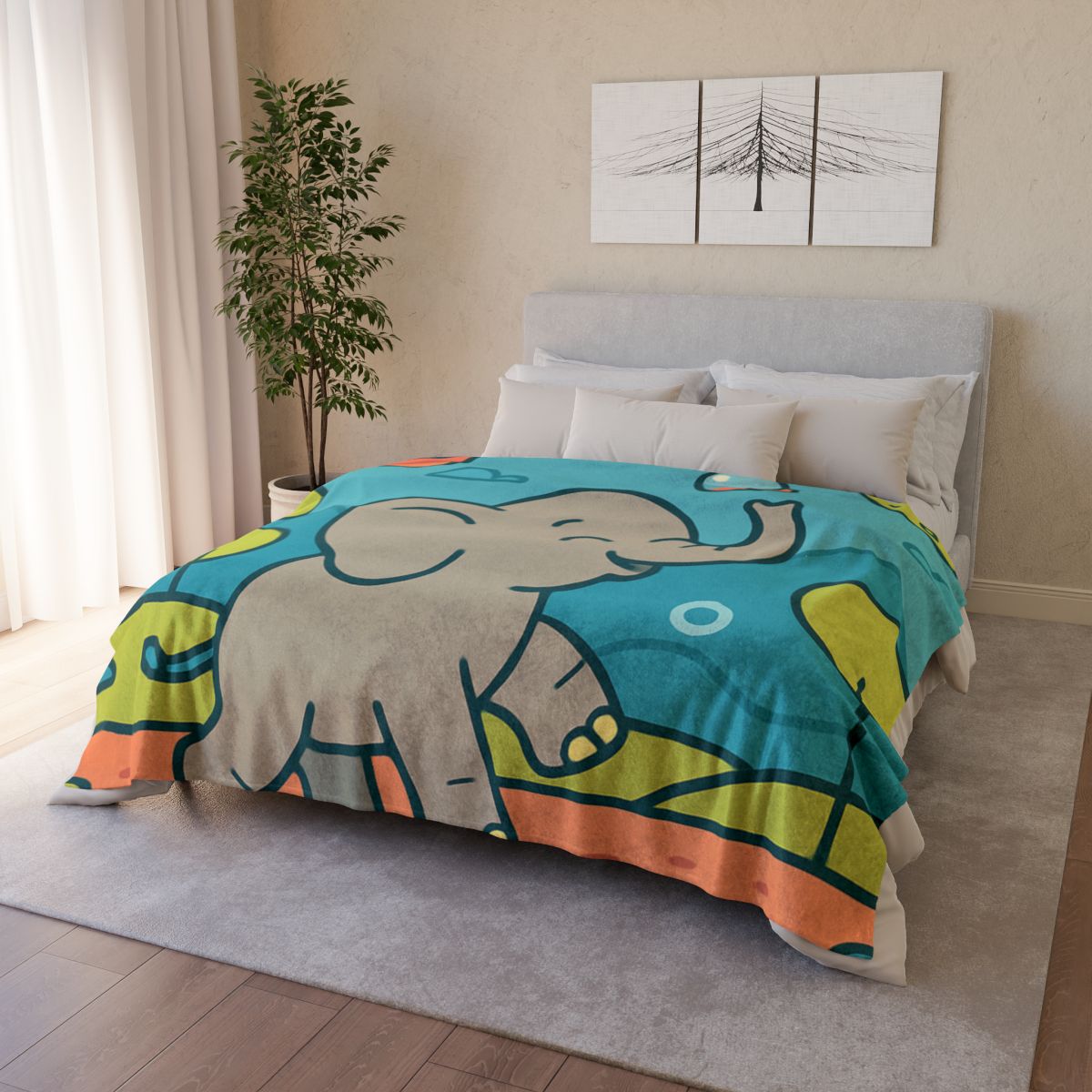 Astro Safari Elephant designer printed blankets