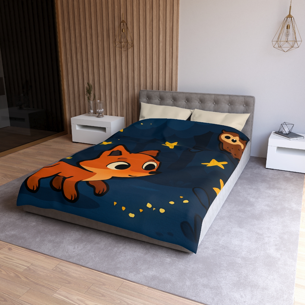 Cosmic Forest Fox trendy bedroom duvets