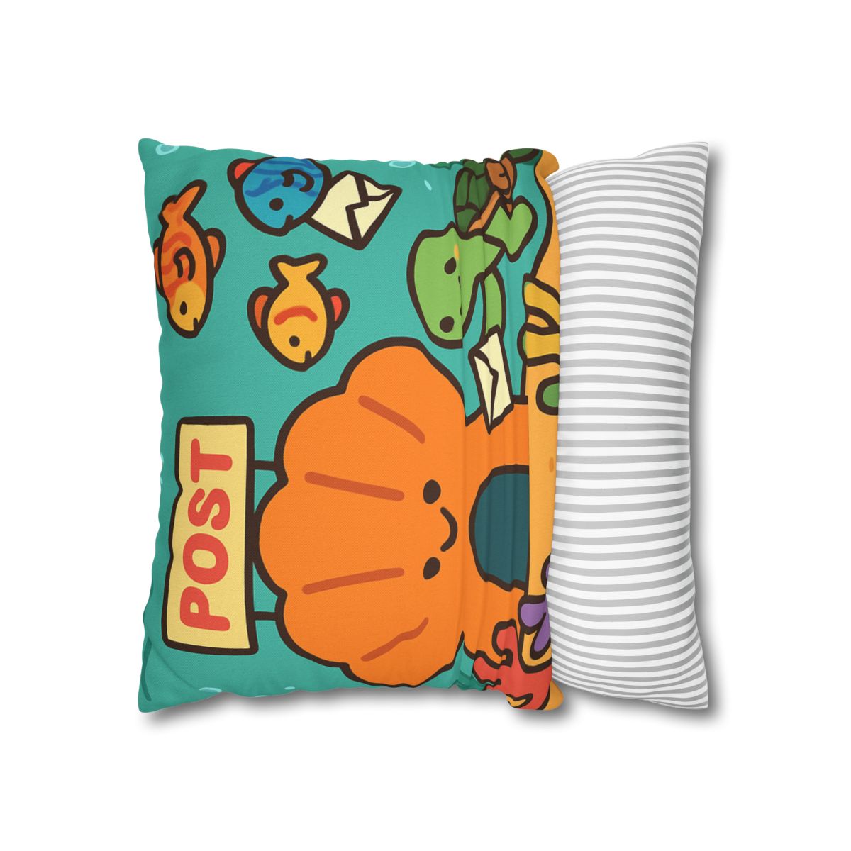 Coral Reef Post Office With Turtle Mail Carrier soft cotton pillow cases