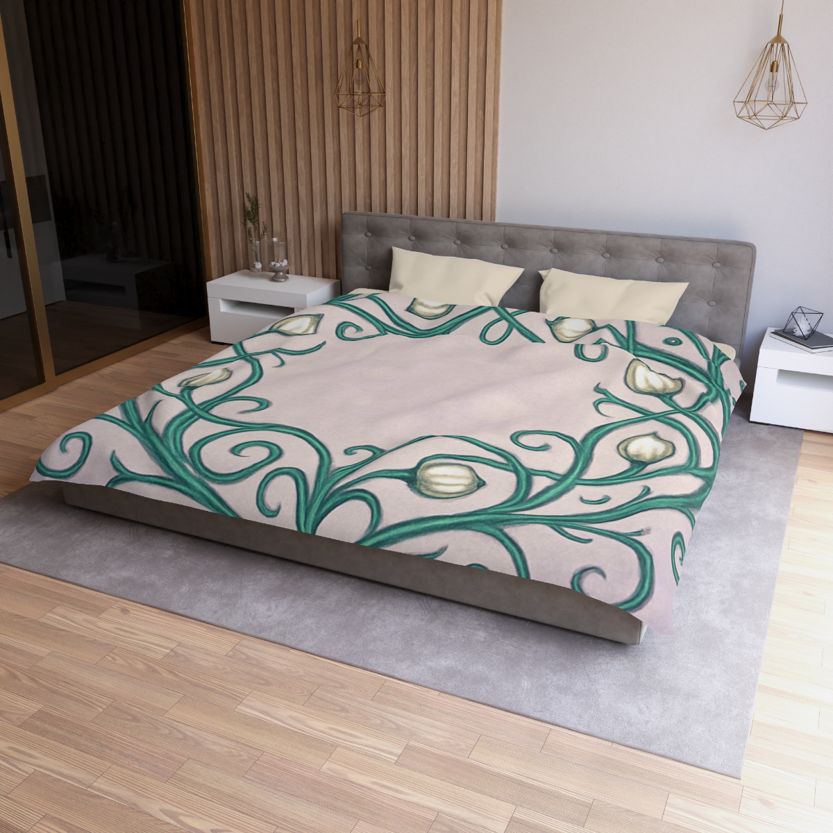 Vine Lattice Halo designer printed duvets