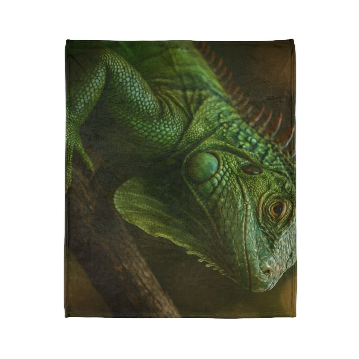 Starlit Stillness Green Iguana designer printed blankets