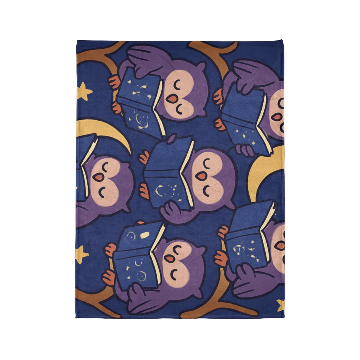Moonlight Library Of Wise Owls warm winter blankets