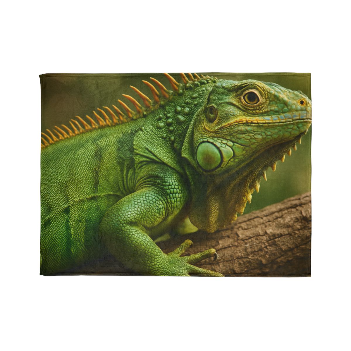 Emerald Drift Green Iguana soft fleece blankets