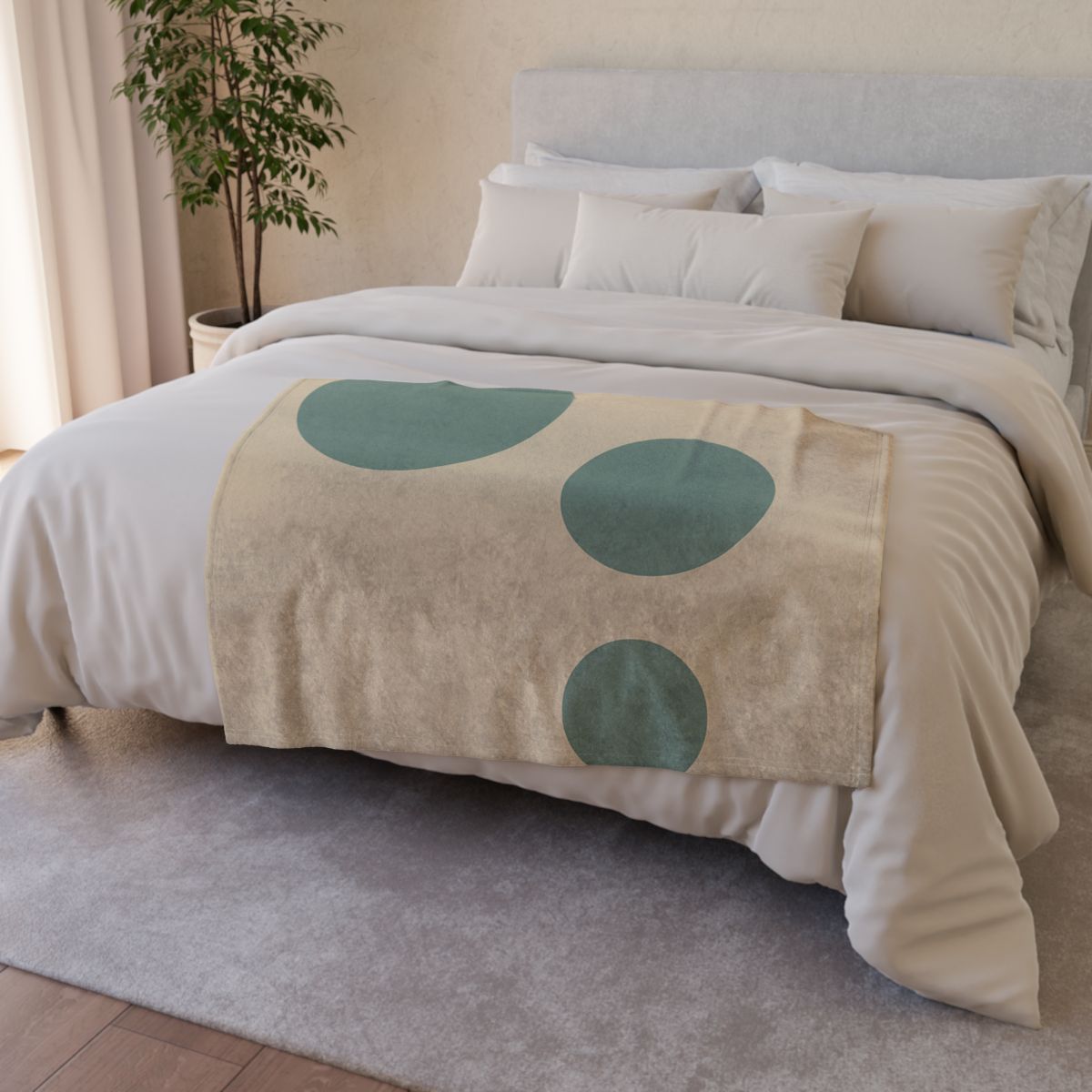 Quiet Triplet Of Offset Circles decorative home blankets
