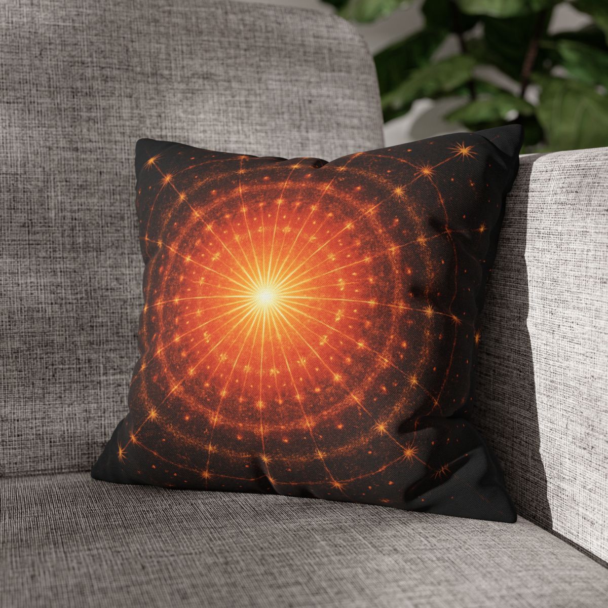 Photon Burst Mandala soft cotton pillow cases