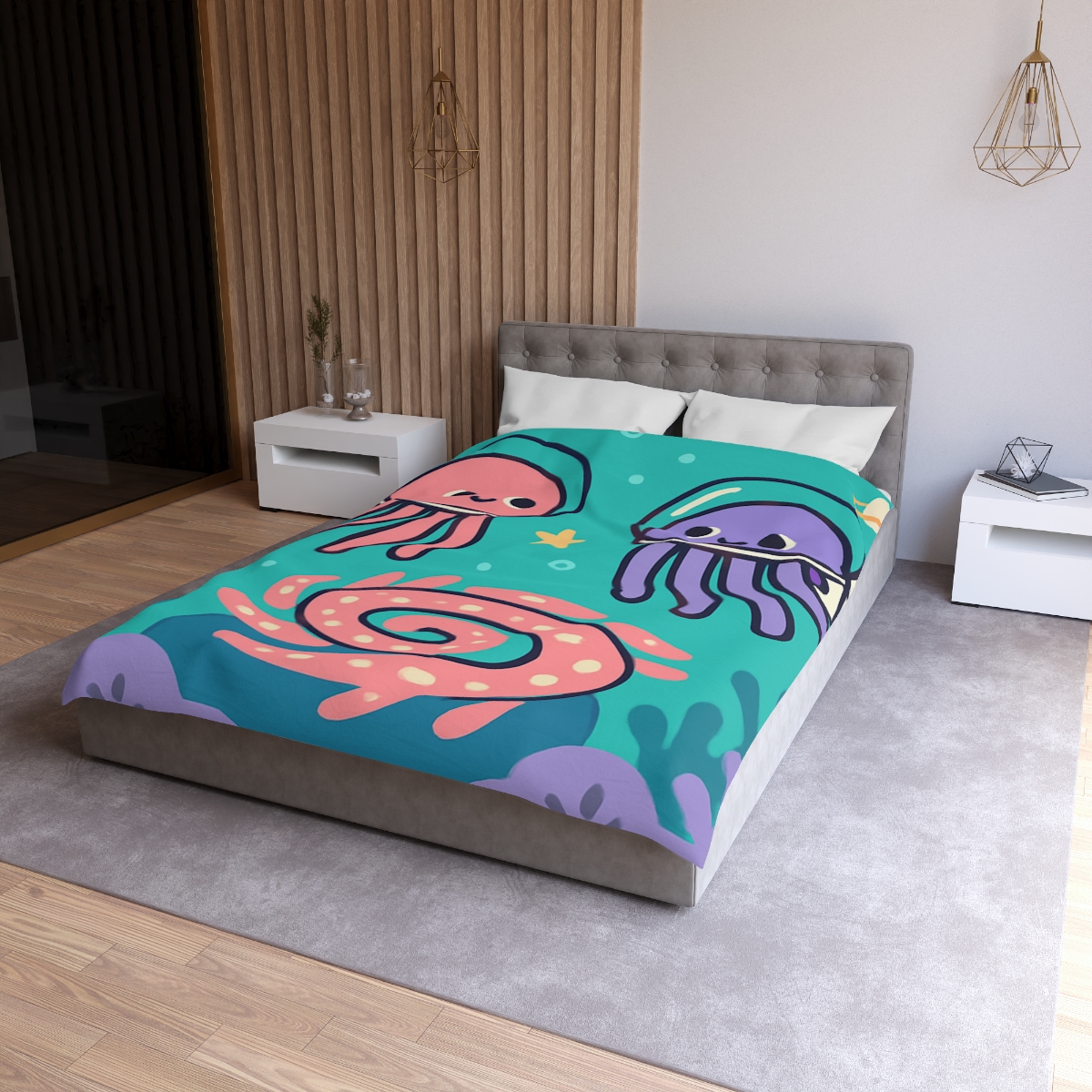 Jellyfish Astronauts In The Coral Nebula duvets for gifts