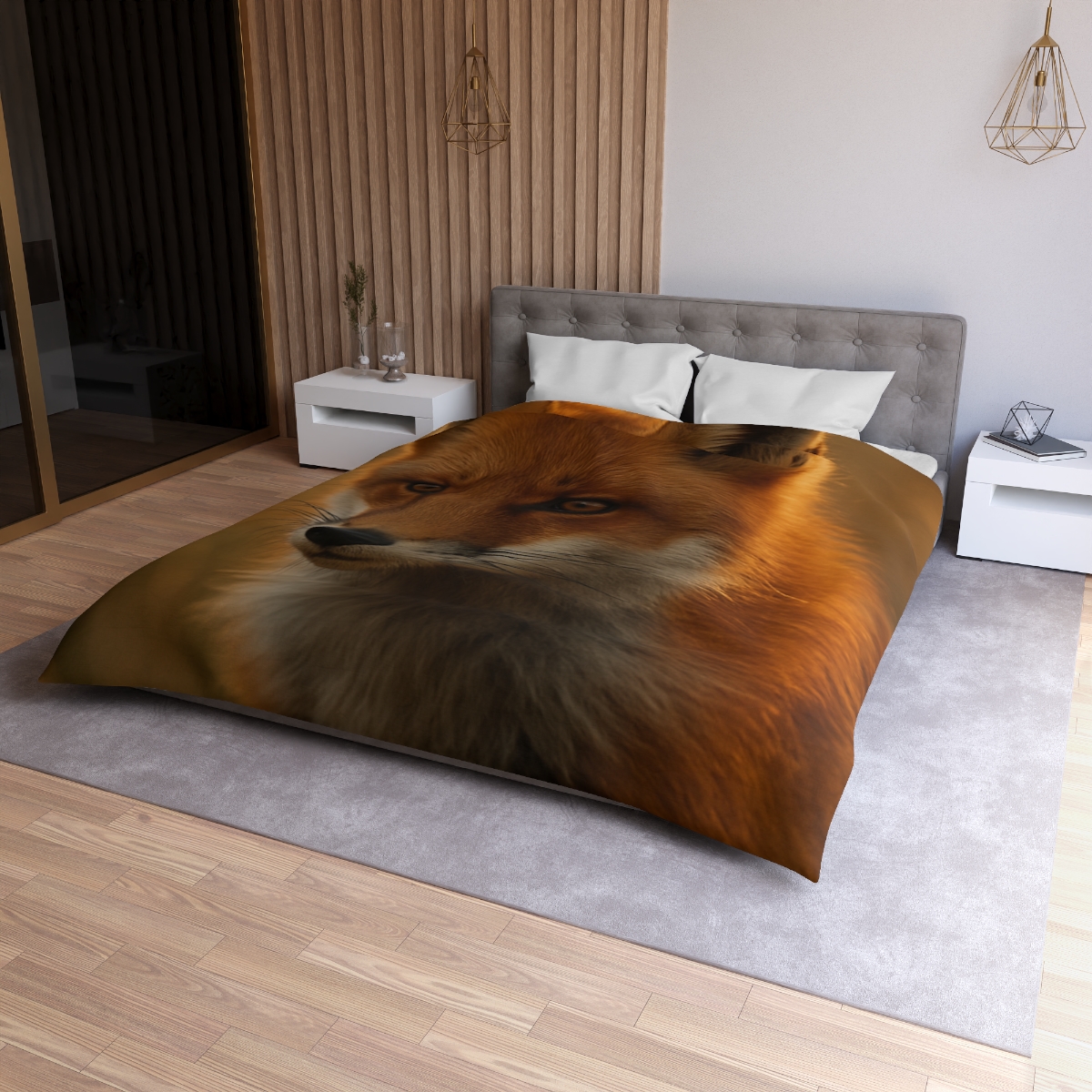 Crimson Whisper Red Fox custom duvets