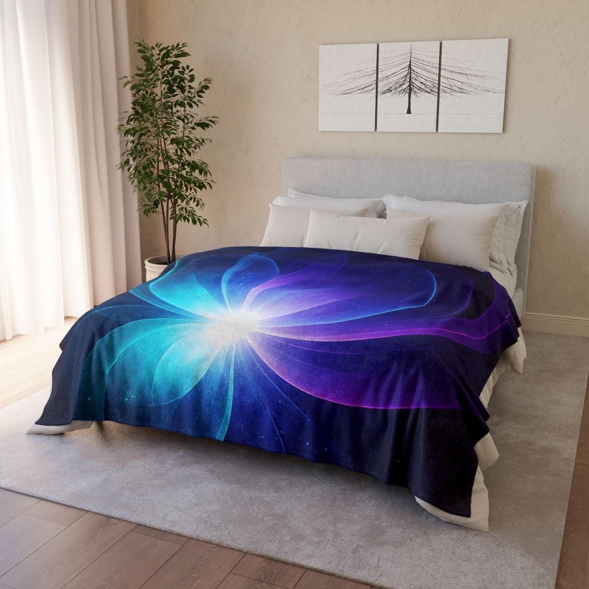 Gravitational Prism Bloom designer printed blankets