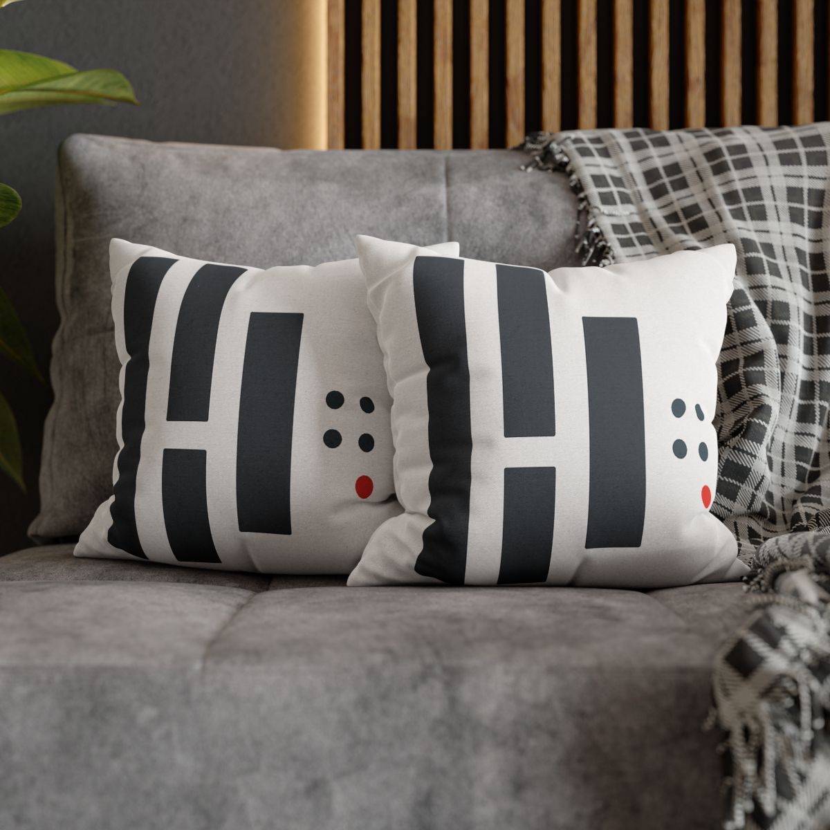 Stepped Columns With Missing Cell Grid trendy patterned pillow cases