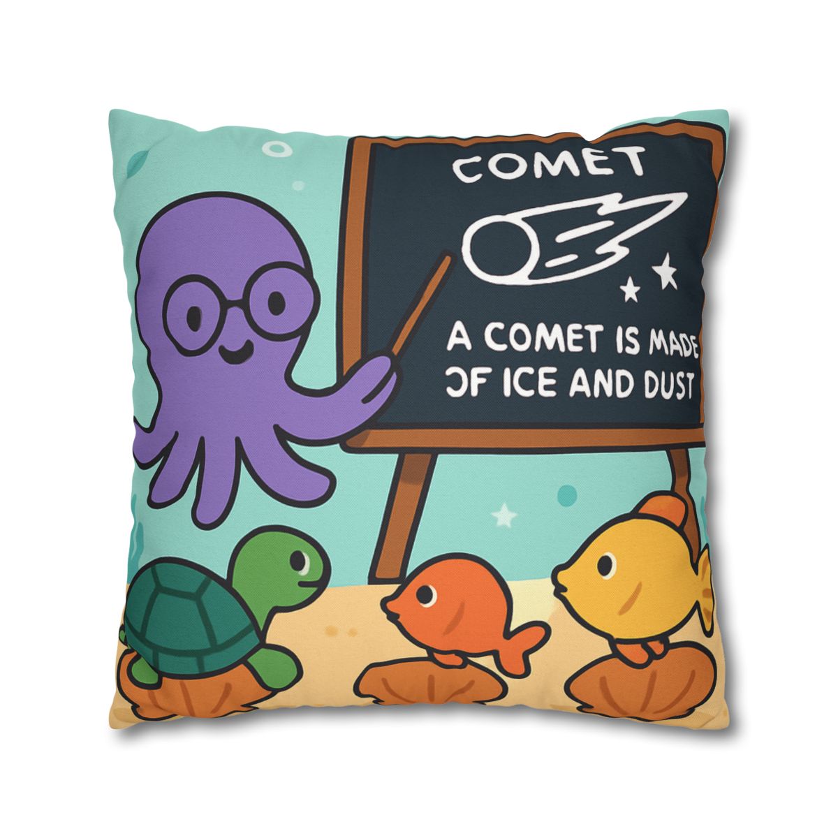 Comet Classroom With Professor Octopus soft cotton pillow cases