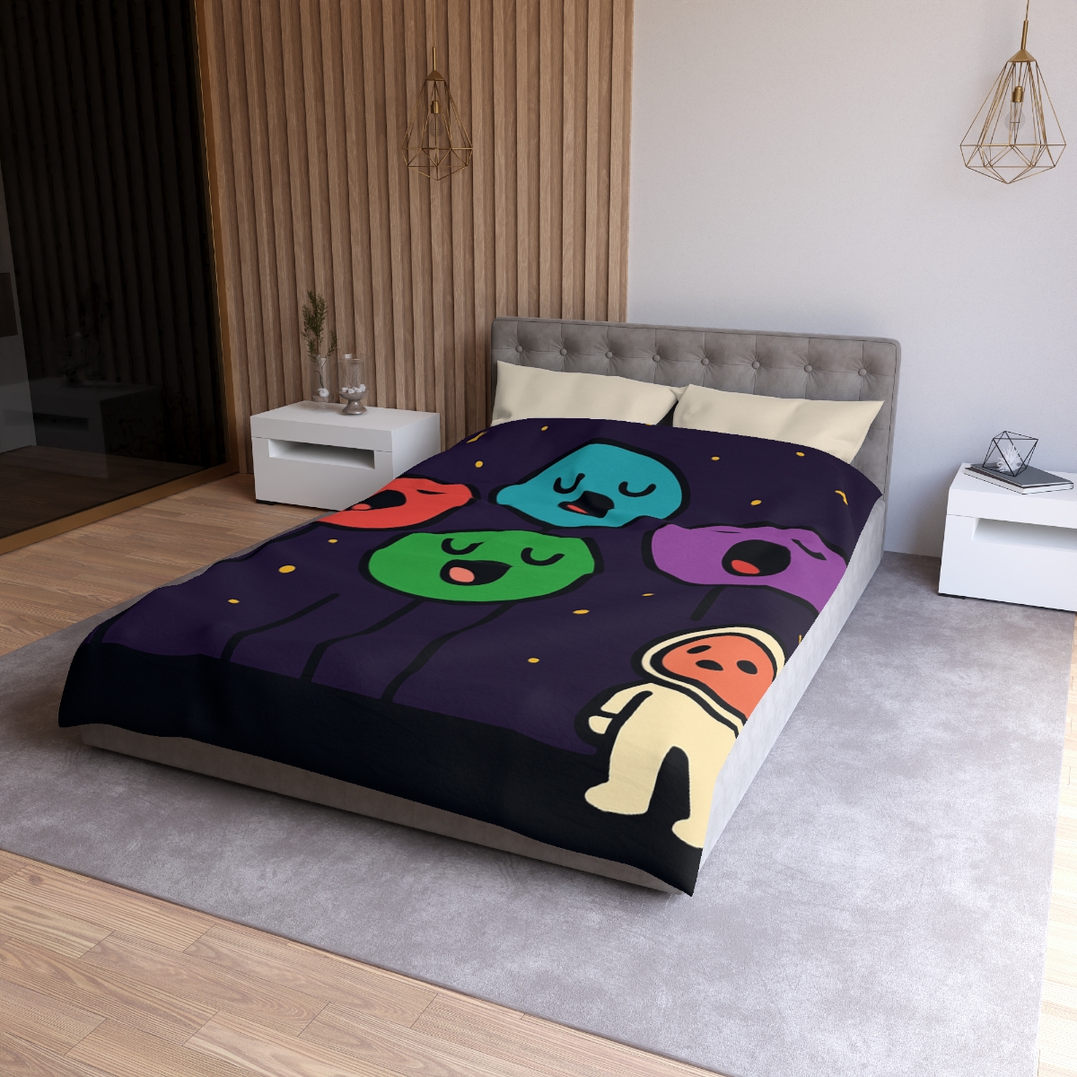 Galaxy Garden Of Singing Planets designer printed duvets
