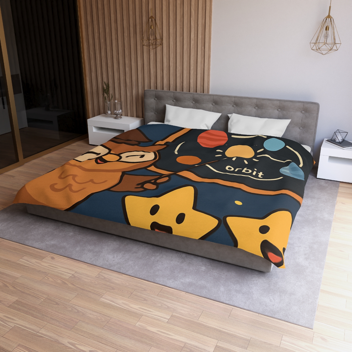 Comet Classroom Owl designer printed duvets