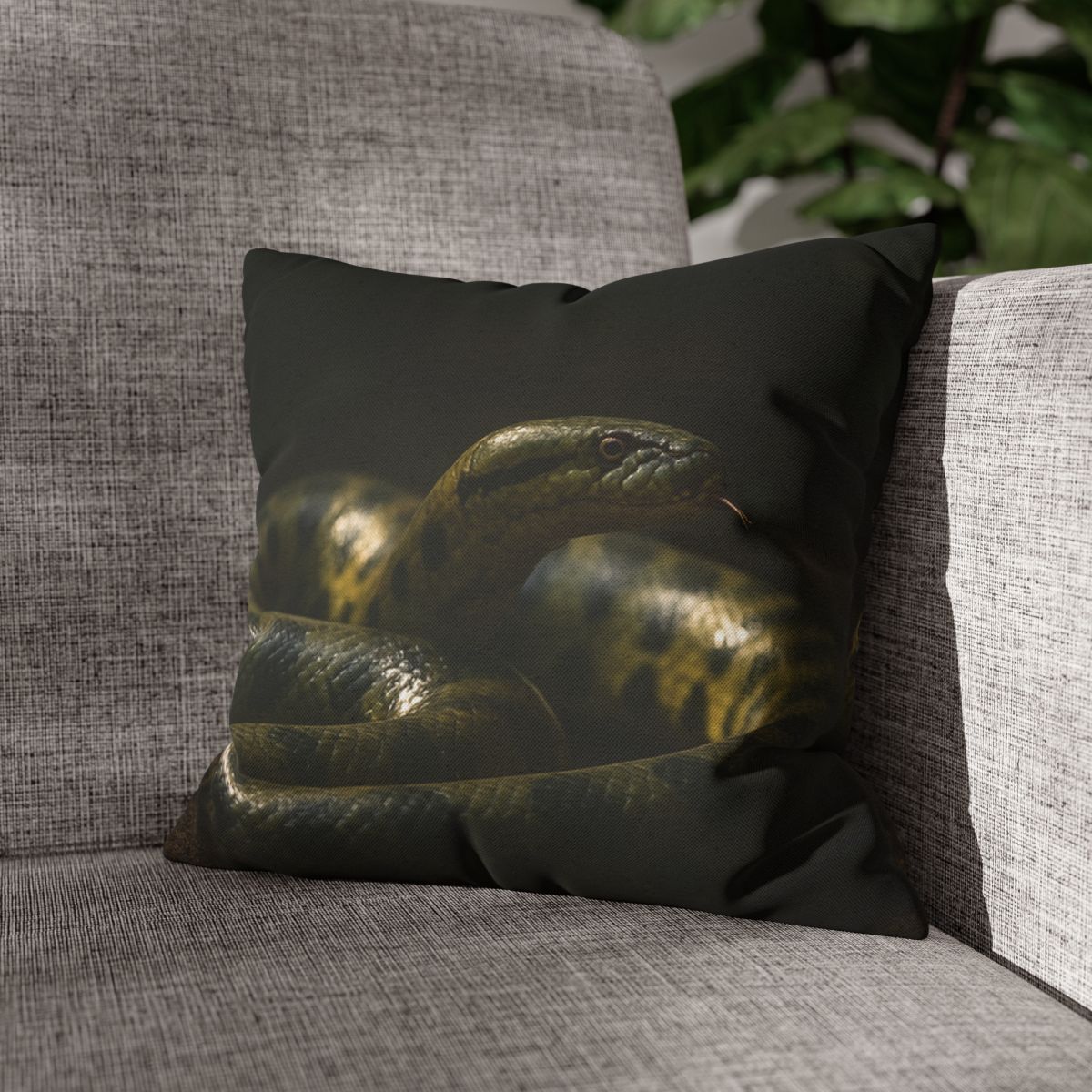 Shadow Ribbon Green Anaconda custom pillow cases